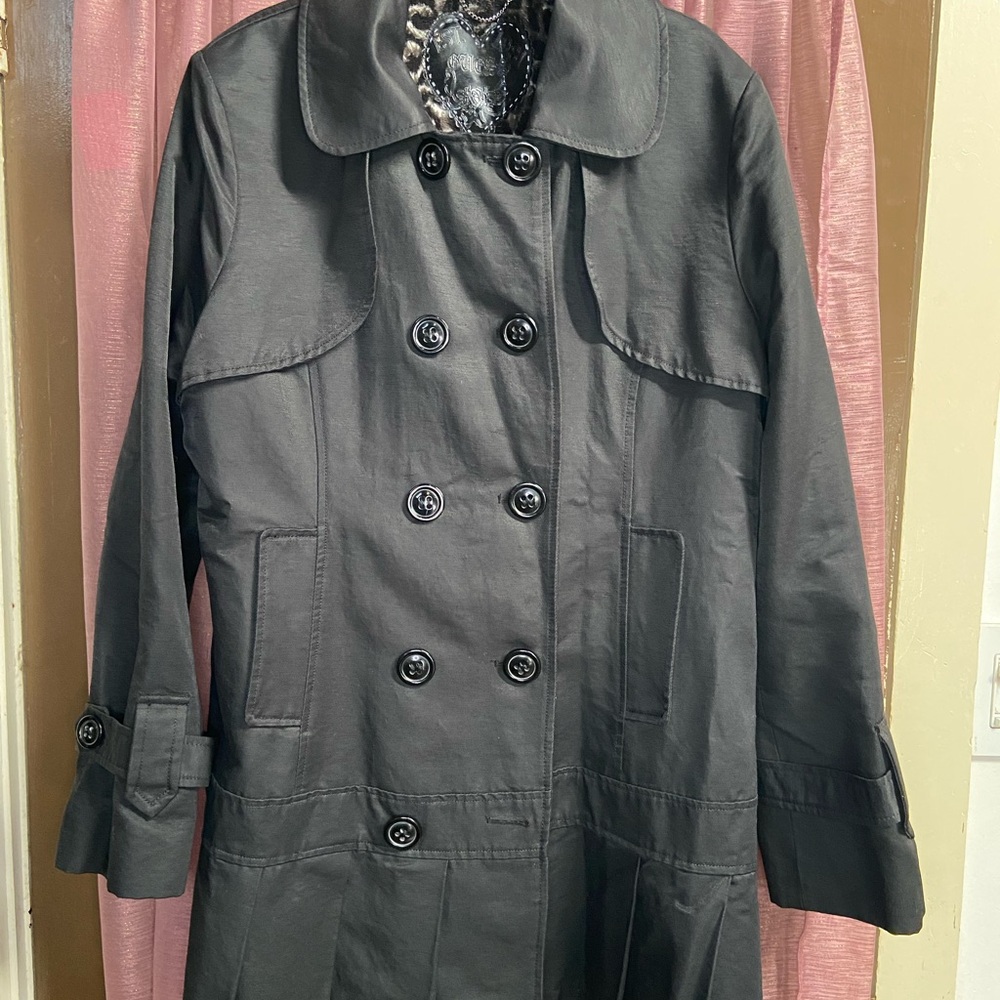 Vintage Guess Women's Black Double-Breasted Coat